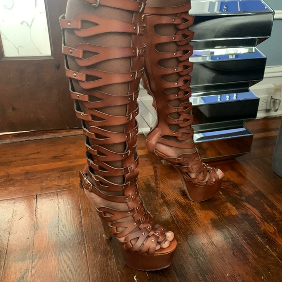 Ziggy girl platform knee high sandals - Picture 2 of 2